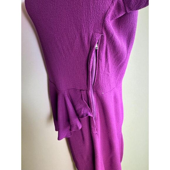 Vintage 1940s Dress Peplum Sequined Plus Sized Crepe Sequin Purple XL 1X - Picture 7 of 8